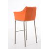 Clp Taburete De Bar Damaso Con Base De 4 Pies Simil Cuero Naranja 48x64x110 Cm