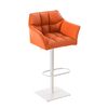 Clp Taburete De Bar Damaso Simil Cuero Naranja 45x64x88 Cm