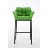 Clp Taburete De Bar Damaso Con Base De 4 Pies Simil Cuero Verde 48x64x110 Cm