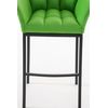 Clp Taburete De Bar Damaso Con Base De 4 Pies Simil Cuero Verde 48x64x110 Cm