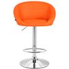 Clp Taburete Miami Simil Cuero Naranja 51x55x86 Cm