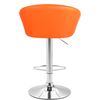 Clp Taburete Miami Simil Cuero Naranja 51x55x86 Cm