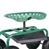 [pro.tec] Asiento Móvil Para Trabajar En Jardín Scooter [verde] Carrito Con Ruedas Para Jardín Roll