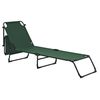 [casa.pro] Set De 2 Tumbonas Plegables 190cm Verde Oscuro Con Parasol Hamaca De Acero