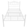 Cama Individual (florenz) Con Cabecero Curvado Y Somier Metal 120x200  - Blanco [en.casa]