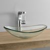 [neu.haus] Lavabo Lujoso En Forma Redonda - (47x30,5cm) - Lavabo Sobre Encimera - Cristal De Seguridad - Transparente