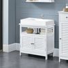 [en.casa] Mueble Para Debajo De Lavabo Con 2 Puertas Y Con Estante – 60x60x30cm – Blanco