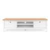 Mueble De Tv 2 Cajones 160 Cm - Acabado Blanco Y Madera