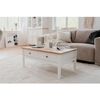 Mesa De Centro - Natural Y Blanco - L 100 X P 40 X H 55 Cm Bergen