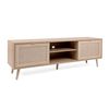 Mueble De Tv 2 Puertas 150 Cm - Impresión Efecto Ratán - L 150  X A 40  X H 52  Cm