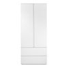 Armario 2 Puertas 2 Cajones Blancos - 80 X 191 X 55 Cm - L 80  X A 55  X H 191  Cm