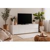 Mueble Tv Capetown 2 Puertas 2 Cajones 180x55x40 Blanco