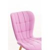 Clp Silla De Comedor Elda Tapizada En Cuero Sintético Simil Cuero Rosado 63x50x88 Cm