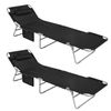 Set De 2 Tumbonas Inclinable De Acero Plegable Con Almohada Blanco