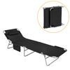 Set De 2 Tumbonas Inclinable De Acero Plegable Con Almohada Blanco