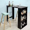 Mesa De Bar Con 3 Estantes Negro H106cm