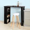 Mesa De Bar Con 3 Estantes Negro H106cm