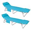 Set De 2 Tumbonas Tumbona Inclinable De Acero Plegable Azul