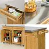 Carrito De Cocina Con Piso De Acero Con Tablero Extensible L115 X P46 X H92cm