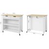 Carrito De Cocina Con 2 Cajones Y 2 Estantes Con Tablero Extensible L100 X P60 X H94cm