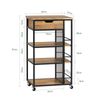 Sobuy Fkw99-n Camarera Carrito De Servir Multiusos Con 1 Cajón 3 Estantes Y Estantes Laterales 50 X 37 X 87 Cm Es