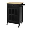 Carrito Auxiliar De Cocina Con Un Cajón Y Una Puerta L63 X P46 X H88 Cm Negro