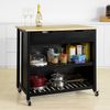 Carrito De Cocina Con 2 Cajones Y 2 Estantes Con Tablero Grande L100 X P60 X H94cm