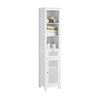 Sobuy Bzr36-w Mueble Columna De Baño Armario Alto Para Baño Con 1 Cajón ,1 Puerta Y 3 Estantes Blanco 35 X 32 X 161 Cm Es