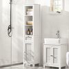 Sobuy Bzr36-w Mueble Columna De Baño Armario Alto Para Baño Con 1 Cajón ,1 Puerta Y 3 Estantes Blanco 35 X 32 X 161 Cm Es