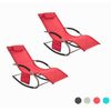 Set De 2 Tumbonas Mecedora Con Almohada Y Bolsillo Lateral Cómodo Soporta Hasta 150 Kg