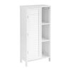 Sobuy Bzr39-w Armario Con Pie Mueble Auxiliar Para Baño Armario De Baño Con 1 Puerta Y 3 Estantes Blanco 48x24x96 Cm Es