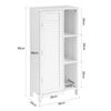 Sobuy Bzr39-w Armario Con Pie Mueble Auxiliar Para Baño Armario De Baño Con 1 Puerta Y 3 Estantes Blanco 48x24x96 Cm Es