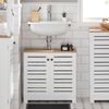 Mueble De Baño Para Baño, Color Blanco Y Natural, 60 X 30 X 59 Cm Bzr40-w Sobuy Es