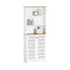 Mueble Columna De Baño Armario Para Baño Con 5 Estantes Estanterías De Baño Blanco Medidas: 60x30x160cm Bzr44-w Sobuy Es