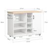 Sobuy Fkw105-wn Carro De Cocina Carrito De Servir Multiusos Mueble Para Microondas 127 X 48 X 94 Cm Es