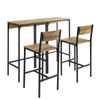 Sobuy Ogt42-f Set 2 Mesas Altas De Bar Y 2 Taburetes De Estilo Industrial Juego De Barra Mesa Alta Para Balcón, Cocina, Comedor Y Sala De Estar Es