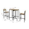 Sobuy Ogt42-f Set 2 Mesas Altas De Bar Y 2 Taburetes De Estilo Industrial Juego De Barra Mesa Alta Para Balcón, Cocina, Comedor Y Sala De Estar Es