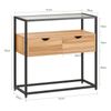 Mesa De Consola Mesa De Cristal Templado Con 2 Cajones 81 X 35 X 78 Cm Fsb54-n Sobuy Es