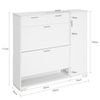 Sobuy Fsr104-w Zapatero Con 2 Solapas,1 Puerta Y 2 Cajones Armario De Entrada Blanco 120 X 26 X 111 Cm Es