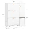 Zapatero 3 Solapas,1 Puerta Y 1 Taburete Armario De Entrada 95 X 30 X 121 Cm Fsr107-w Blanco Sobuy Es