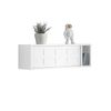 Sobuy Fhk18-w Perchero De Pared Con 2 Puertas Correderas Y 1 Compartimento Estante De Pared Para Pasillo Entrada 75 X 20 X 23 Cm Es