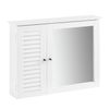 Sobuy Bzr55-w Mueble De Pared Con Espejo Armario Suspendido Con Puerta Blanco Medidas: 65x15x49cm, Es