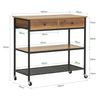 Sobuy Fkw112-pf Carro De Cocina Carrito De Servir Multiusos Con 2 Estantes Y 2 Cajones 110 X 55 X 91 Cm Es