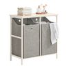 Sobuy Bzr57-w Cesto Para Ropa Sucia Con 2 Compartimientos Extraíbles Mueble Organizador Para Lavadora 77 X 38 X 80 Cm Es