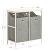 Sobuy Bzr57-w Cesto Para Ropa Sucia Con 2 Compartimientos Extraíbles Mueble Organizador Para Lavadora 77 X 38 X 80 Cm Es