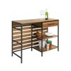 Sobuy Fsb71-pf Aparador De Comedor Mesa De Cocina Con Cajón Y 2 Estantes, Estructura De Acero Estable 120 X 45 X 90 Cm Es