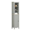 Armario Alto Baño Mueble Columna De Baño Con 3 Estantes Y 1 Puerta 39 X 30 X 169 Cm Gris Bzr68-hg Sobuy Es