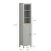 Armario Alto Baño Mueble Columna De Baño Con 3 Estantes Y 1 Puerta 39 X 30 X 169 Cm Gris Bzr68-hg Sobuy Es