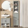 Armario Alto Baño Mueble Columna De Baño Con 3 Estantes Y 1 Puerta 39 X 30 X 169 Cm Gris Bzr68-hg Sobuy Es