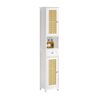 Sobuy Bzr70-w Mueble Columna De Baño Armario Alto Para Baño Con 1 Cajón Y 2 Puertas Blanco 32 X 30 X 170 Cm Es